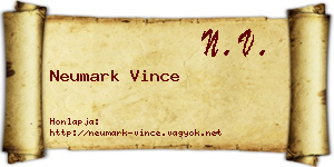 Neumark Vince névjegykártya